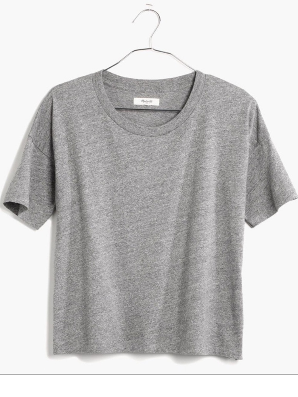 Madewell Gray Crewneck Crop T-Shirt